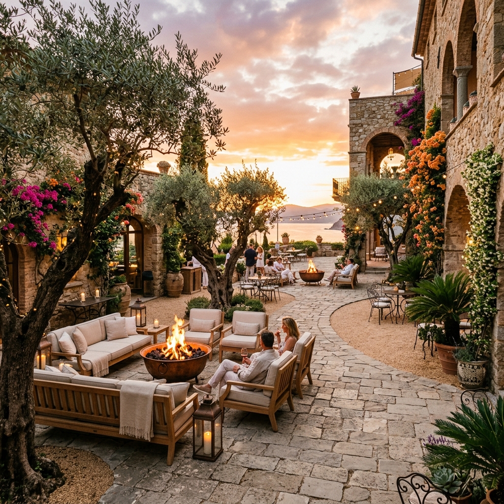 The Grand Courtyard at sunset